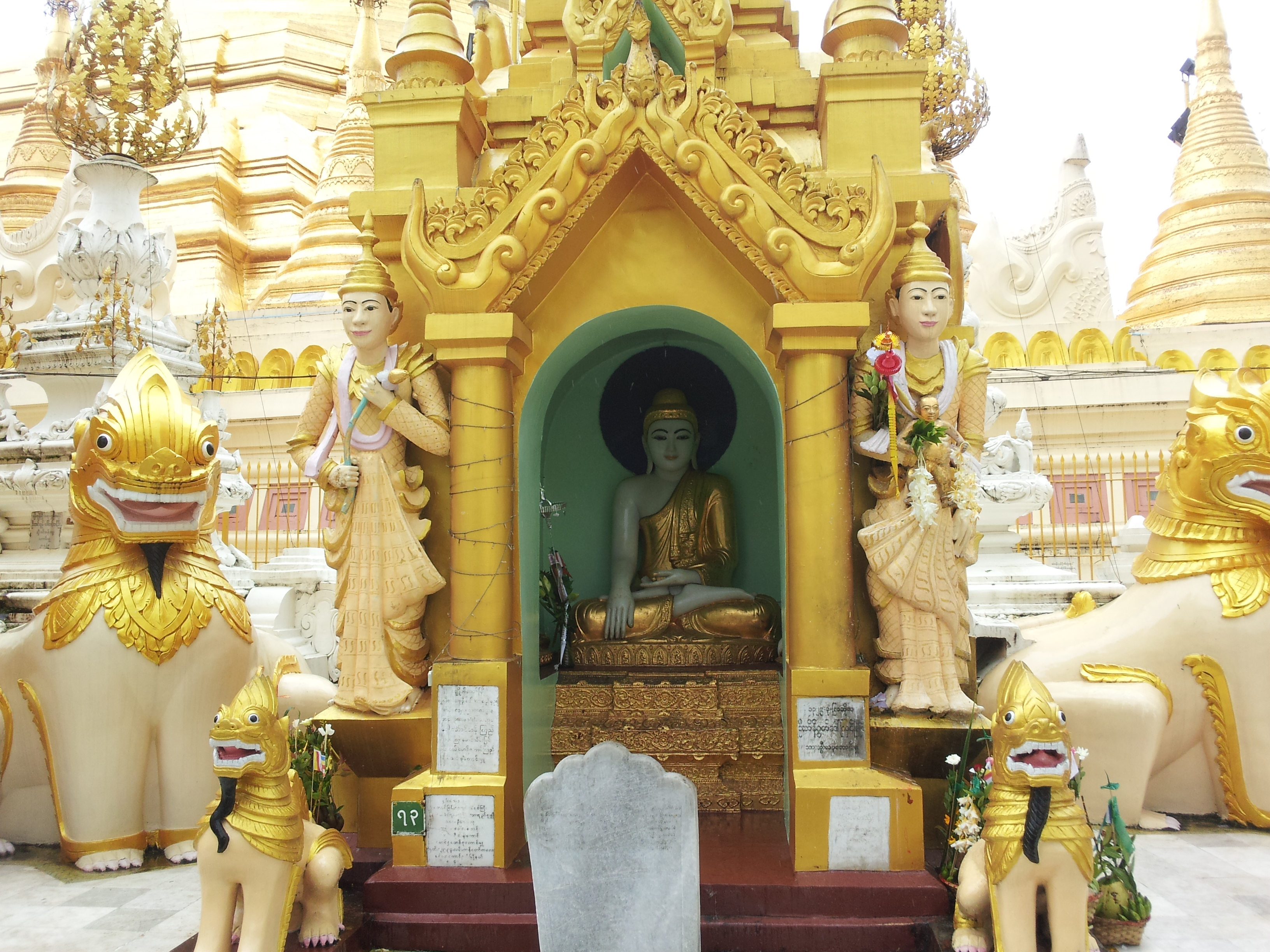 Shrine along the base of the Shwedagon Pagoda (photo Catherine Clover 2012)