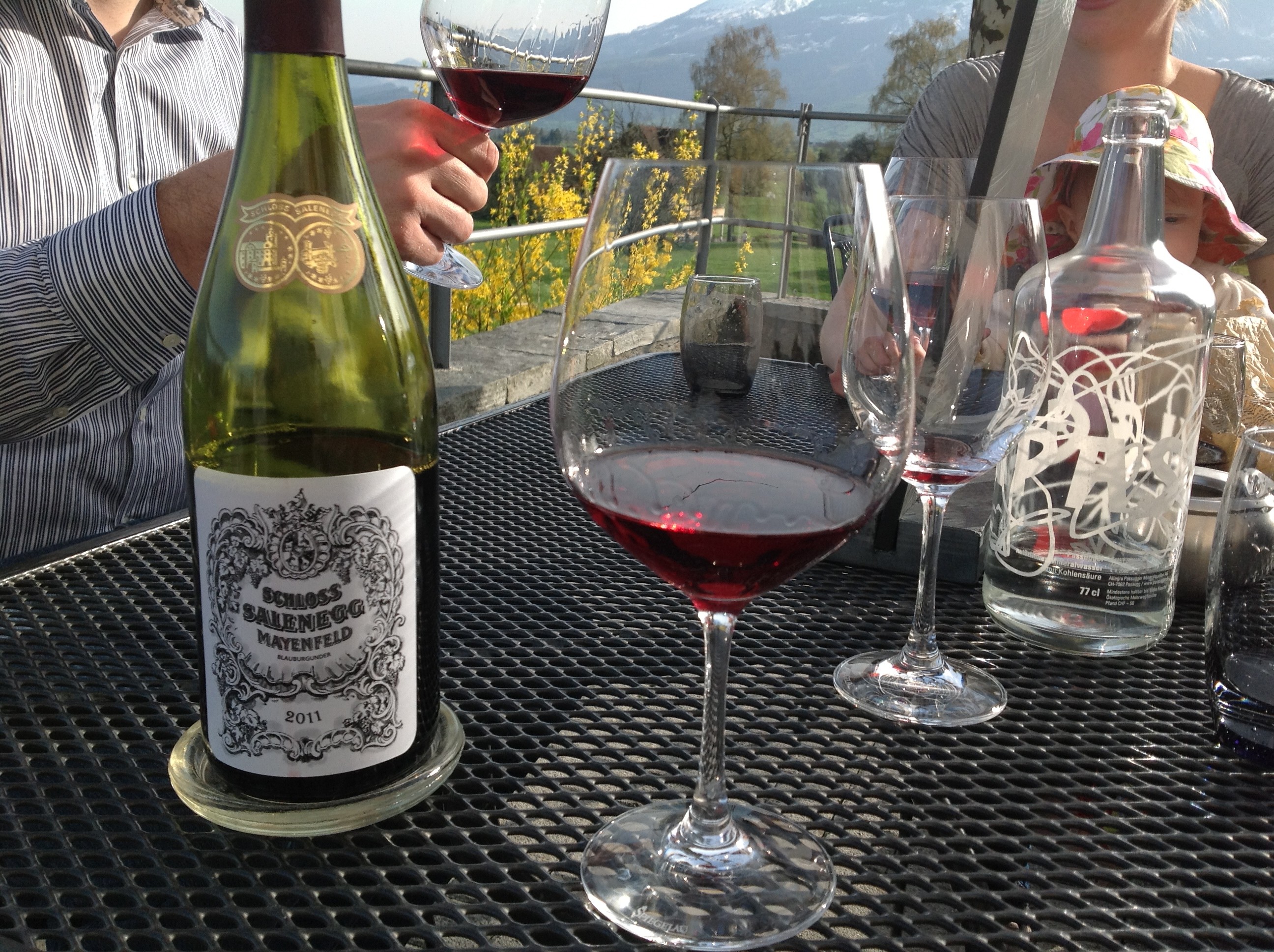 Enjoying a bottle of Schloss Salenegg 20111 Pinot Noir (Blauburgunder) (Photo Patrick Hunt 2014)