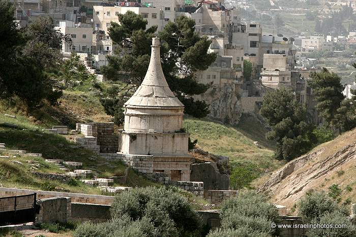 Absalom's Tomb or Yad Absalom, Absalom's Monument in Kidron Valley, Jerusalem (courtesy of israelinphotos.com)