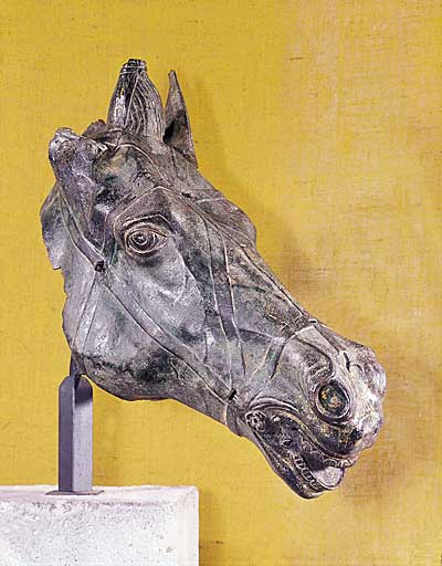 Roman bronze horse head, 2nd c. CE, Augsburg Roman Museum (image courtesy of the Augsburg Roman Museum)