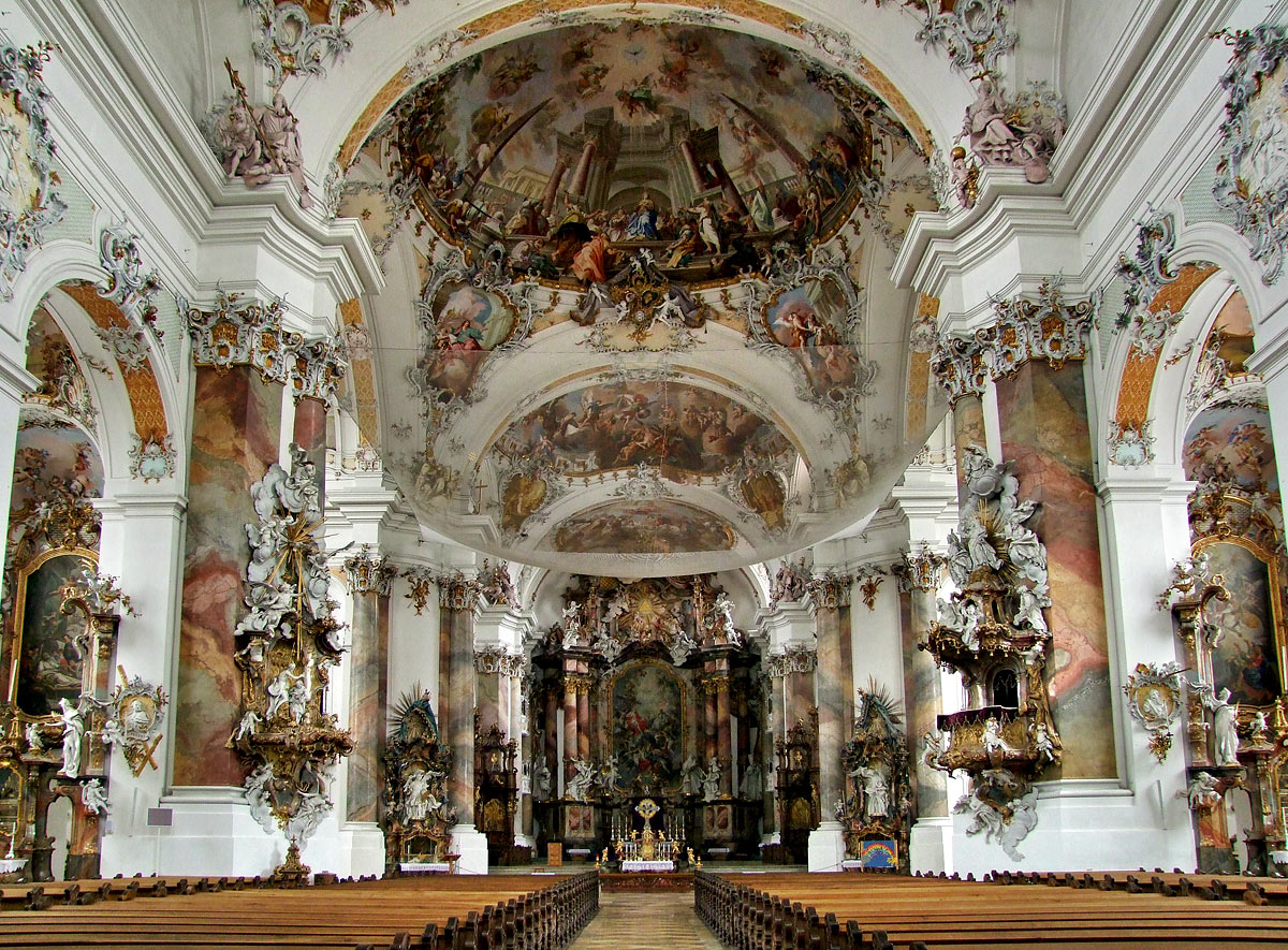 Baroque Basilica of Abbey of Ottobeuren (image in public domain)